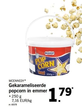 Promoties Gekarameliseerde popcorn in emmer - Mcennedy - Geldig van 25/06/2018 tot 30/06/2018 bij Lidl