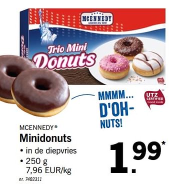 Promotions Minidonuts - Mcennedy - Valide de 25/06/2018 à 30/06/2018 chez Lidl