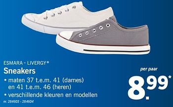Promoties Sneakers - Esmara - Geldig van 25/06/2018 tot 30/06/2018 bij Lidl