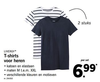 Promoties T-shirts voor heren - Livergy - Geldig van 25/06/2018 tot 30/06/2018 bij Lidl