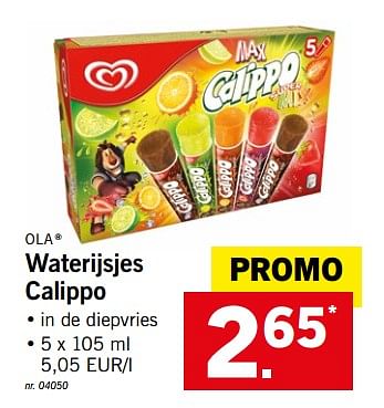 Promoties Waterijsjes calippo - Ola - Geldig van 25/06/2018 tot 30/06/2018 bij Lidl