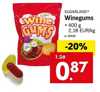 Promotions Winegums - SugarLand - Valide de 25/06/2018 à 30/06/2018 chez Lidl