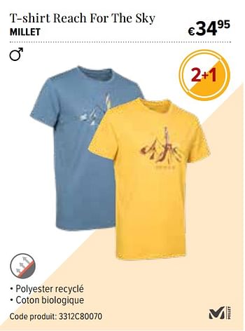Promotions T-shirt reach for the sky millet - MILLET - Valide de 14/06/2018 à 29/06/2018 chez A.S.Adventure