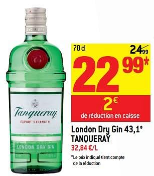 Promoties London dry gin 43,1° tanqueray - Tanqueray - Geldig van 20/06/2018 tot 25/06/2018 bij Match
