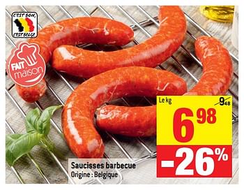 Promoties Saucisses barbecue - Huismerk - Match - Geldig van 20/06/2018 tot 25/06/2018 bij Match