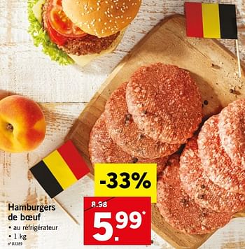 Promotions Hamburgers de boeuf - Produit maison - Lidl - Valide de 25/06/2018 à 30/06/2018 chez Lidl