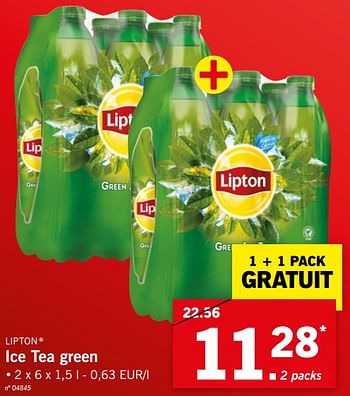 Promotions Ice tea green - Lipton - Valide de 25/06/2018 à 30/06/2018 chez Lidl
