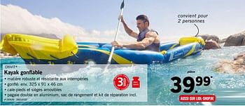 Promotions Kayak gonflable - Crivit - Valide de 25/06/2018 à 30/06/2018 chez Lidl
