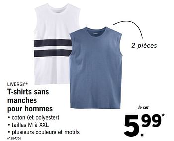 Promotions T-shirts sans manches pour hommes - Livergy - Valide de 25/06/2018 à 30/06/2018 chez Lidl