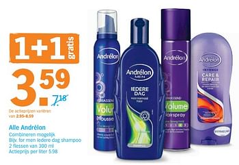 Promoties For men iedere dag shampoo - Andrelon - Geldig van 18/06/2018 tot 24/06/2018 bij Albert Heijn