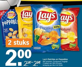 Promoties Lay`s flatchips en poppables - Lay's - Geldig van 18/06/2018 tot 24/06/2018 bij Albert Heijn