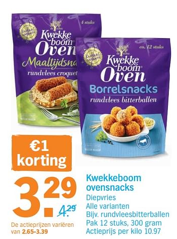 Promoties Rundvleesbitterballen - KWEKKEBOOM - Geldig van 18/06/2018 tot 24/06/2018 bij Albert Heijn