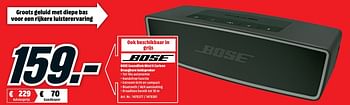 Promoties Bose soundlink mini ii carbon draagbare luidspreker - Bose - Geldig van 18/06/2018 tot 24/06/2018 bij Media Markt