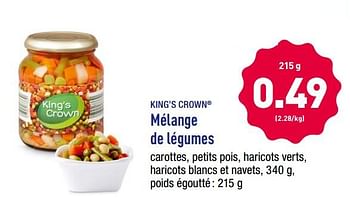 Promoties Mélange de légumes - King's Crown - Geldig van 18/06/2018 tot 23/06/2018 bij Aldi