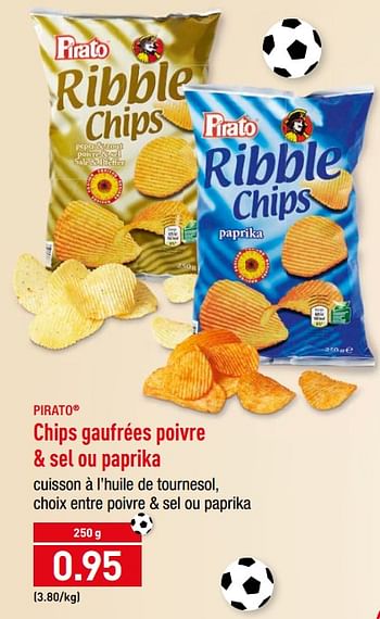 Promotions Chips gaufrées poivre + sel ou paprika - Pirato - Valide de 18/06/2018 à 23/06/2018 chez Aldi