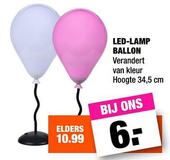 Promoties Led-lamp ballon - Huismerk - Big Bazar - Geldig van 18/06/2018 tot 01/07/2018 bij Big Bazar