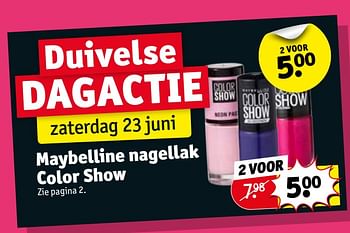 Promoties Maybelline nagellak color show - Maybelline - Geldig van 19/06/2018 tot 24/06/2018 bij Kruidvat