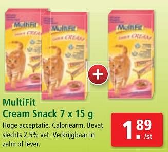 Promoties Multifit cream snack - Multifit - Geldig van 26/06/2018 tot 03/07/2018 bij Maxi Zoo