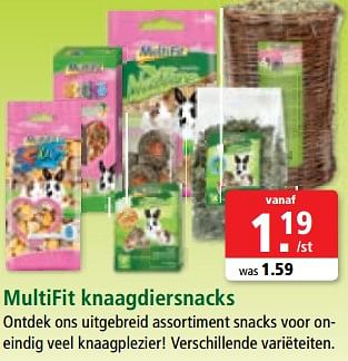 Promoties Multifit knaagdiersnacks - Multifit - Geldig van 26/06/2018 tot 03/07/2018 bij Maxi Zoo