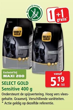 Promoties Select gold sensitive - Select Gold - Geldig van 26/06/2018 tot 03/07/2018 bij Maxi Zoo