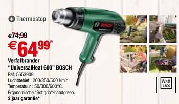 Promoties Verfafbrander universalheat 600 bosch - Bosch - Geldig van 27/06/2018 tot 09/07/2018 bij Brico