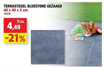 Promoties Terrastegel bluestone gezaagd - Merk onbekend - Geldig van 13/06/2018 tot 24/06/2018 bij Hubo