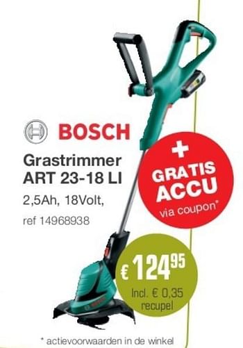 Promoties Bosch grastrimmer art 23-18 li - Bosch - Geldig van 28/05/2018 tot 30/06/2018 bij Europoint
