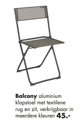 Promoties Balcony aluminium klapstoel - Lafuma - Geldig van 01/06/2018 tot 31/08/2018 bij Europoint