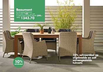 Promoties Beaumontset 6 diningstoel + 1 tafel lombock - Huismerk - Europoint - Geldig van 01/06/2018 tot 31/08/2018 bij Europoint