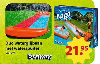 Promoties Duo waterglijbaan met waterspuiter - BestWay - Geldig van 03/06/2018 tot 31/08/2018 bij Europoint