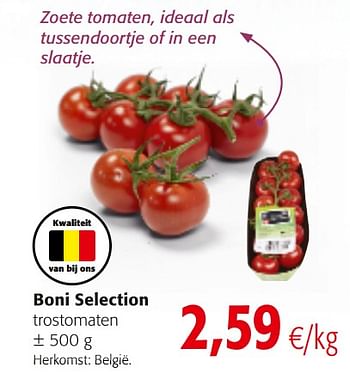 Promoties Boni selection trostomaten - Boni - Geldig van 20/06/2018 tot 03/07/2018 bij Colruyt