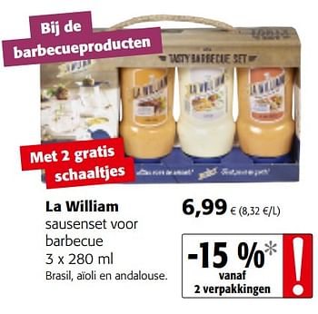 Promoties La william sausenset voor barbecue - La William - Geldig van 20/06/2018 tot 03/07/2018 bij Colruyt