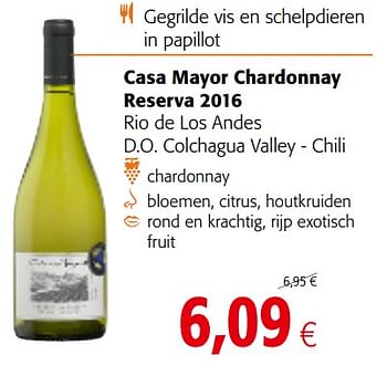 Promoties Casa mayor chardonnay reserva 2016 - Witte wijnen - Geldig van 20/06/2018 tot 03/07/2018 bij Colruyt