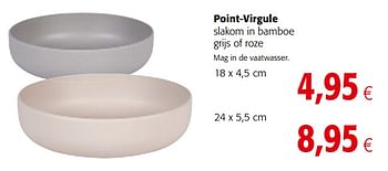 Promoties Point-virgule slakom in bamboe grijs of roze - Point-Virgule - Geldig van 20/06/2018 tot 03/07/2018 bij Colruyt