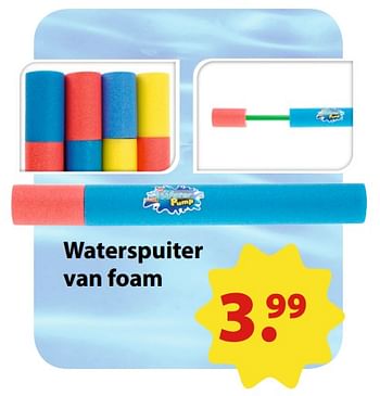 Promoties Waterspuiter van foam - Huismerk - Toys Tempel - Geldig van 03/06/2018 tot 31/08/2018 bij Toys Tempel