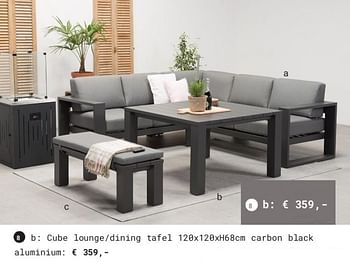 Promotions Cube lounge-dining tafel - Produit Maison - Europoint - Valide de 02/06/2018 à 31/08/2018 chez Europoint