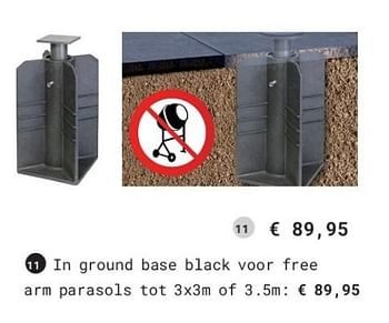 Promoties In ground base black voor free arm parasols - Huismerk - Europoint - Geldig van 02/06/2018 tot 31/08/2018 bij Europoint