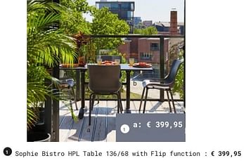 Promoties Sophie bistro hpl table - Huismerk - Europoint - Geldig van 02/06/2018 tot 31/08/2018 bij Europoint