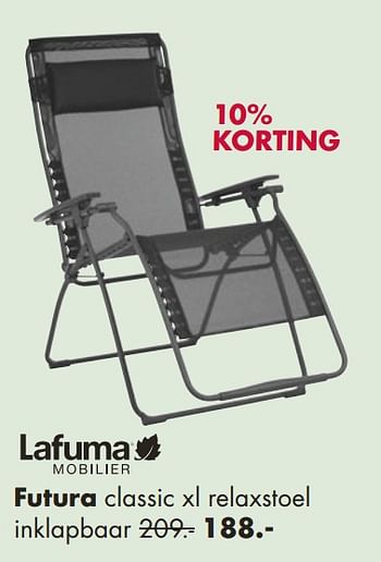 Promoties Futura classic xl relaxstoel - Lafuma - Geldig van 04/06/2018 tot 31/08/2018 bij Europoint