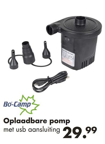 Promoties Oplaadbare pomp - Bo-Camp - Geldig van 04/06/2018 tot 31/08/2018 bij Europoint