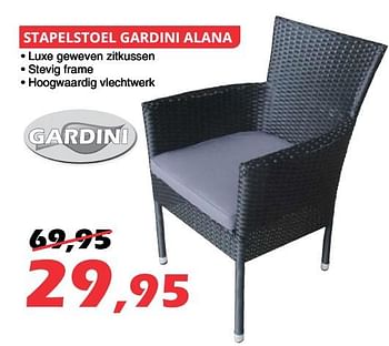 Promoties Stapelstoel gardini alana - Gardini - Geldig van 11/06/2018 tot 08/07/2018 bij Itek