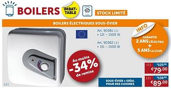 Promotions Boilers électriques sous-évier - Produit maison - Zelfbouwmarkt - Valide de 26/06/2018 à 23/07/2018 chez Zelfbouwmarkt