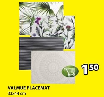 Promoties Valmue placemat - Huismerk - Jysk - Geldig van 18/06/2018 tot 29/06/2018 bij Jysk