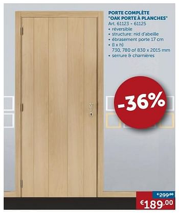 Promotions Porte complète oak porte à planches - Produit maison - Zelfbouwmarkt - Valide de 26/06/2018 à 23/07/2018 chez Zelfbouwmarkt