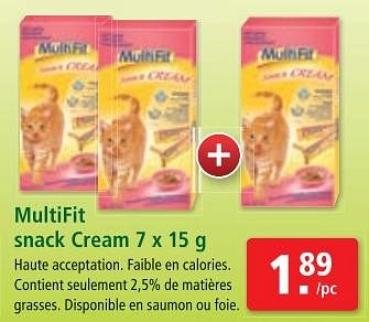 Promotions Multifit snack cream - Multifit - Valide de 26/06/2018 à 03/07/2018 chez Maxi Zoo