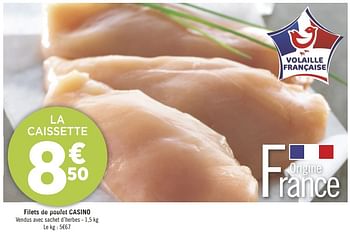 Promotions Filets de poulet casino - Produit Maison - Géant Casino - Valide de 19/06/2018 à 01/07/2018 chez Géant Casino