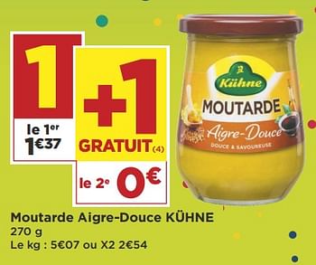Promotions Moutarde aigre-douce kuhne - Kühne - Valide de 19/06/2018 à 01/07/2018 chez Super Casino