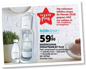 Promotions Gazéificateur sodastream jet plus - Sodastream - Valide de 20/06/2018 à 26/06/2018 chez Auchan Ronq