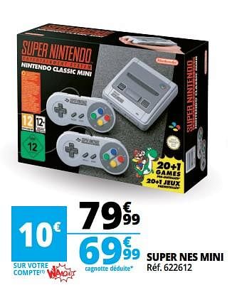 Promoties Super nes mini - Nintendo - Geldig van 20/06/2018 tot 26/06/2018 bij Auchan