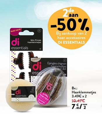Promoties Di essentials haarklemmetjes - Huismerk - DI - Geldig van 20/06/2018 tot 03/07/2018 bij DI